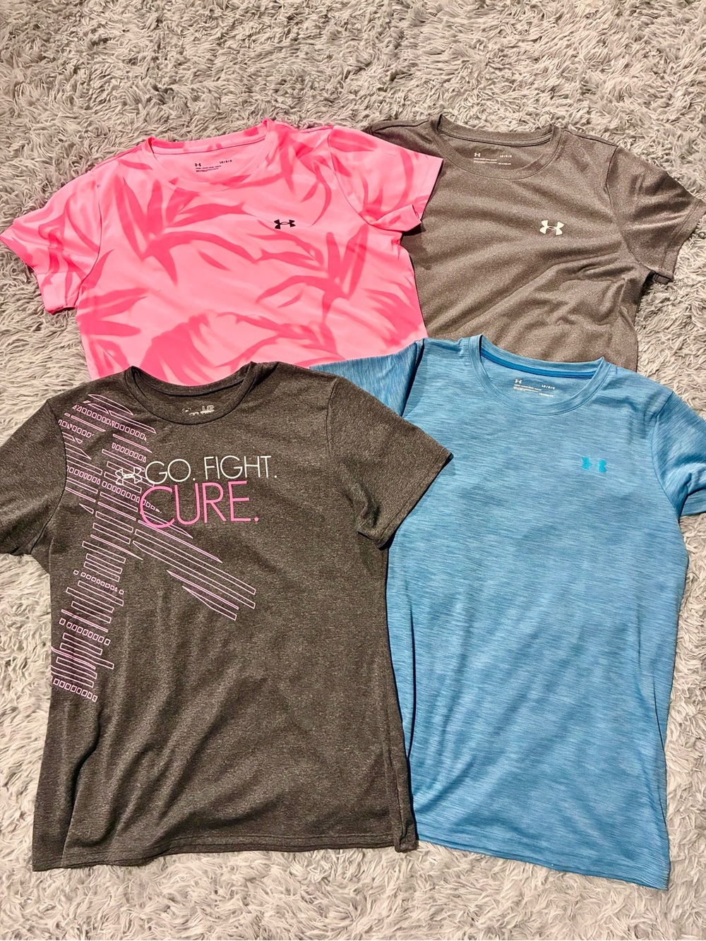 NEW Lot 4 Under Armour running gym short sleeve tees workout classic crewneck L